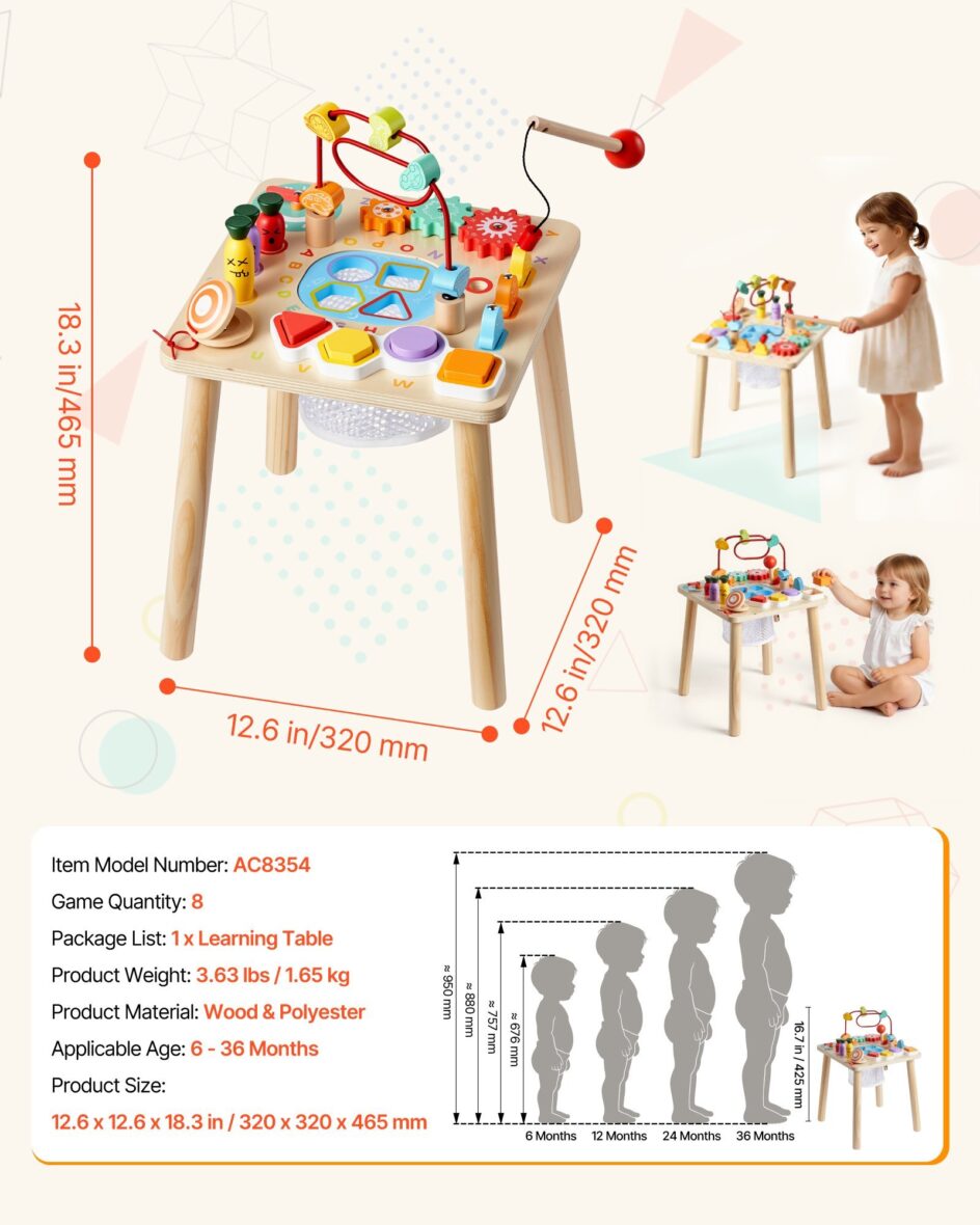 Montessori Wooden Activity Table