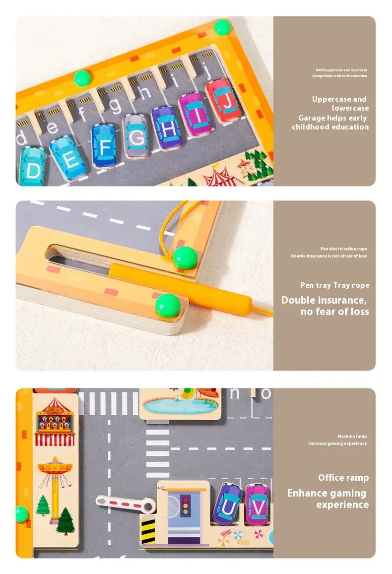 Pieces included with the magnetic alphabet maze